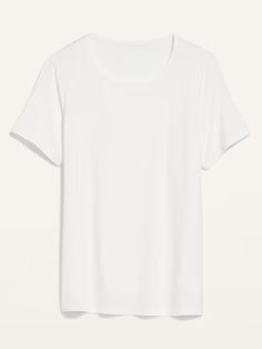 Luxe Crew-Neck T-Shirt | Old Navy Everyday Plain Stretch T-shirt, Stretch Plain Short Sleeve T-shirt, Relaxed Fit Graphic Tee With Scoop Neck, Casual Stretch Crew Neck T-shirt, Basic Stretch Short Sleeve T-shirt, Casual Stretch T-shirt With Scoop Neck, Plain Stretch T-shirt For Everyday, Basic Scoop Neck T-shirt With Ribbed Neckline, Everyday Stretch Plain T-shirt