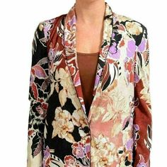 Just Cavalli Multi-Color Floral One Button Women's Blazer Us S It 40 Country/Region Of Manufacture: Italy Retail Value: $720.00 This Is Authentic Just Cavalli Multi-Color Floral One Button Women's Blazer Sku: V-Wh-7482 Model: S02bn0096 S38423 379s Material: 97% Rayon 3% Spandex Bust: 17.5" Sleeves: 24" Shoulders: 15" Length: 26" Animal Print Blazer, Distressed Leather Jacket, Polka Dot Blazer, Classic Jacket, Evening Jackets, Printed Blazer, Just Cavalli, Blazer Fashion, Sleeves (women)