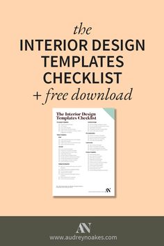 the interior design templates checklist + free download