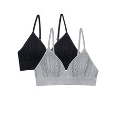 Get extra coverage and support with the Girls Seamless Longline Bras 2 Pack. These seamless bras are made with her comfort and support in mind. These girls training bras are designed with soft, seamless pointelle fabric with the perfect amount of coverage for confident wear and support. These tween bralettes have a stretchy bottom band to keep her in place no matter what the day brings. A great training longline bra to layer underneath clothing and change in and out of when shes on the go. Size: 34A.  Color: Multicolor.  Gender: female.  Age Group: kids. Longline Bras, Seamless Bras, Pointelle Fabric, Cotton Bras, Longline Bra, Seamless Bra, Kids Outfits Girls, Bra Styles, These Girls