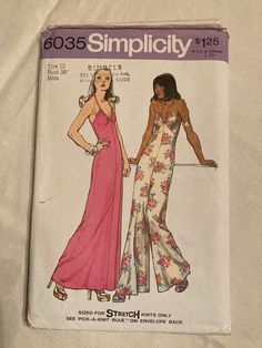 a woman's dress and pants sewing pattern on a white sheet with the words, 6005 simplily