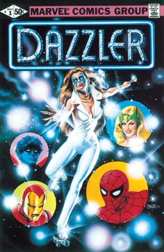 an old comic book cover with the title, dazzler and many other characters