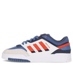 adidas originals Drop Step Low 'White Red Blue' IE9902 Adidas Drop Step, Spatial Design, Limited Edition Sneakers, Blue And Orange, Sneaker Collection, Sport Sneakers, Design Project, Tennis Shoes, Adidas Originals