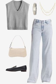 The Best Wide Leg Jeans Outfit Ideas - fitsbylaura💫 Semi Casual Outfit Women, Winter Outfit Ideas For Women, Semi Casual Outfit