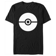 a black t - shirt with an image of a pokeball in the middle of it