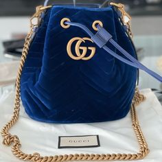 I Used It Probably 2 Times. Excellent Condition, Looks 100% Brand New. Gg Gucci Velvet Matelasse Bucket Bag Cobalt Blue. *Comes With Certificate And Dust Bag. Gold Gucci Party Bag, Gucci Party Bags, High-end Blue Bag, Blue Gucci Shoulder Bag For Formal Occasions, Formal Blue Gucci Shoulder Bag, Blue Gucci Shoulder Bag For Evening, Blue Gucci Evening Shoulder Bag, Blue Gucci Bag For Formal Occasions, Formal Blue Gucci Bag