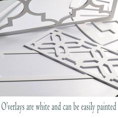 an image of some white and black paper with the words overlays are white and can be easily painted