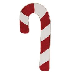 a red and white candy cane on a white background