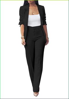 April from Stunning Style is showing you how to identify your body type and giving you the secret to honing your unique style and learning how to find flattering outfit ideas that you love wearing. Dressy Pant Suits, How To Look Expensive, Outfits Dressy, Dressy Pants, Blazer Set, Long Sleeve Blazers, Slim Fit Pants, Professional Outfits