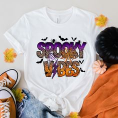 Spooky Vibes T-shirt,Spooky Season T-shirt,Retro Halloween T-shirt,Vintage Halloween T-shirt,Spooky Gift for Halloween, Fall Autumn T-shirts We have designed fun, enjoyable and stylish t-shirts to make you happy with small details on Halloween. Don't forget to check out our other t-shirts 😊 ❀DETAIL❀ For printing, we use Bella Canvas and Gildan SoftStyle brand shirts, which are the best in the industry. *Bella Canvas -unisex size -4.2 oz. -Solid colors are 100% Combed Cotton and Ring-Spun Cotton Shirts Detail, Spooky Gifts, Autumn T Shirts, Brand Shirts, Shirt Detail, Spooky Vibes, Halloween Fall, Small Details, Retro Halloween