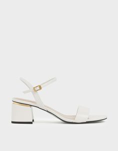 White Block Heel Sandals, Summer Packing List, Heels And Sneakers, White Block Heels, Grad Trip, Summer Packing, White Sandals Heels, Ankle Strap Block Heel, Chic Sandals