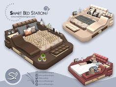 an inflatable bed and sofa are shown with the caption smart bed station