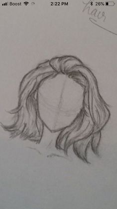 a drawing of a woman's head with long hair