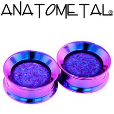 two purple grinders sitting next to each other with the words anatonetal above them