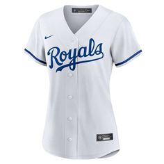 As the ultimate Kansas City Royals fan, you deserve the same look your favorite players sport out on the field. This Replica Team jersey from Nike brings the team's official design to your wardrobe for a consistently spirited look on game day. The polyester material and slick Kansas City Royals graphics are just what any fan needs to look and feel their best. Full-button front Heat-sealed jock tag Replica Jersey Machine wash with garment inside out, tumble dry low Rounded hem Jersey Color Style: Nike Team Spirit Baseball Jersey For Fan Gear, Nike Baseball Jersey For Fan Gear With Team Spirit, Nike Baseball Jersey With Team Logo For Fans, Nike Baseball Jersey For Fan Gear, Nike Baseball Jersey With Team Name For Baseball Season, Nike Game Day Baseball Jersey, Nike Team-colored Baseball Jersey With Team Logo, Nike Team Spirit Baseball Jersey With Team Logo, Nike Baseball Jersey For Game Day