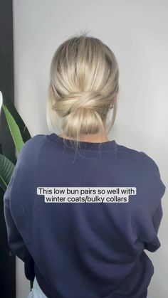 Greasy Hair Updo Work, Mom Hairstyles Long, Simple Low Bun Hairstyles, Easy Low Bun Hairstyles For Long Hair, Up Dos For Work, Long Thinning Hair Styles, Lazy Updo Hairstyles, Easy Casual Updos For Medium Hair, Simple Hair Up Styles