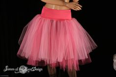 "Victorian Princess Pink Midi tulle skirt, two tier adult tutu made at 20\" long, knee length. Sizes XS - Plus size - Handmade from 25yards (two layers) of soft smooth top layer of paris pink and bottom layer of Hot pink Bridal tulle, that has been gathered and serged to the soft wide 5\" pink stretch fabric waistband. Classic pink bow has been added to the back of the tutu. This tutu is sewn, not tied tulle. it is puffy! This skirt is not made yet, It is made when ordered! Measurement: Sizes go Fitted Tulle Tutu Dress For Wedding, Wedding Tutu Dress With Fitted Tulle, Wedding Tulle Fitted Tutu Dress, Fitted Pink Tutu Dress For Wedding, Party Fitted Balletcore Petticoat, Pink Fitted Tulle Petticoat, Fitted Pink Petticoat For Dance, Pink Fitted Petticoat For Dance, Fitted Pink Tulle Petticoat