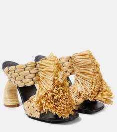 Raffia Mules, Dries Van Noten Shoes, Designer Pumps, Woven Raffia, Roger Vivier, Evening Shoes, Dries Van Noten, Shoe Lover, High Heel Sandals