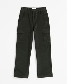 Comfortable pull-on style pants in a soft corduroy fabric, with a baggy fit through the leg. Features trendy cargo-style pockets, elasticated waistband, side pockets and exterior drawcords. Corduroy Cargo Pants, Boys Bottoms, Cargo Style, Corduroy Fabric, Abercrombie Kids, Style Pants, Baggy Fits, Bottoms Pants, Kids Boys