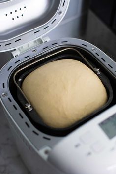 a loaf of bread in an automatic bread maker