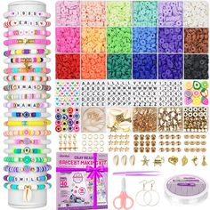 the kit includes many different types of beads and accessories