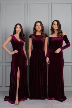 "Bridesmaid Velvet Dress. Gown Dress for Women. Our Dresses made from High Quality Fabric.  Dresses made with Love in Europe. Dresses of 3 girls in photo you can find here: 2nd- https://www.etsy.com/listing/806965526/bridesmaid-velvet-dress-dark-purple-high?click_key=a637482fec9bb0d72ea2dd02d11d9b1dc5f17c54%3A806965526&click_sum=33682daa&ref=shop_home_active_157&sts=1 3rd- https://www.etsy.com/listing/1125317241/bridesmaid-velvet-dress-dark-purple-high?click_key=fb393768375be717775a0eb90e3f6a977 Couture Bridesmaid Dresses, Dark Purple Dresses, Purple Velvet Dress, Velvet Dress Long, Velvet Bridesmaid Dresses, Low Back Dresses, Purple Bridesmaids, Dress Velvet, Velvet Gown