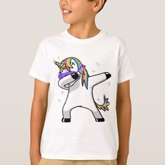 Dabbing Unicorn T-Shirt M M Party Ideas, Unicorn Ideas, Unicorn Shirts, Dabbing Unicorn, Colorful Unicorn, Animal Puns, Kids Clothing Brands, Shirts Graphic Tees, Unicorn Shirt