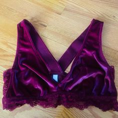 Nwot Velvet Auden Bra Color:Burgundy Size:Large T-4 Color Purple, Women's Intimates, Bralette, Romance, Velvet, Bra, Purple, Women Shopping, Color