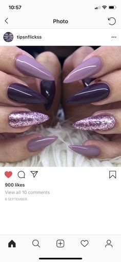 Purple Nail Art Designs Violets, Nail 2023 New Year, Dark Purple Manicure Ideas, Deep Purple Acrylic Nails, Dark Violet Nails Designs, Violet Acrylic Nails, Purple Nail Ideas Acrylic, Violet Nails Ideas, Dark Purple Almond Nails