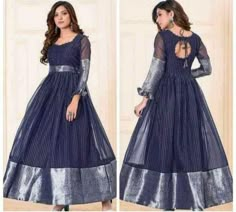 Saree Gaun Design Dresses, Back Neck Designs For Anarkali Dresses, Saree To Long Frock Designs, Frock Neck Designs For Girl, Gown Neck Design Indian, Neck Designs For Gowns Indian, Pattu Saree Frock Dresses, Long Frock Designs For Women Party, Long Frock Neck Designs For Women