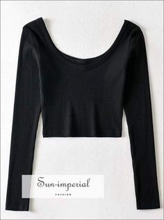 Women Solid Black Scoop Neck Rib Crop T-shirt with Low back Cotton top Basic style Black Scoop Neck T-shirt For Fall, Trendy Black Scoop Neck Top, Black Ribbed Scoop Neck Crop Top, Black Scoop Neck Top For Spring, Black Ribbed Crew Neck Crop Top, Black Ribbed Long Sleeve T-shirt, Trendy Ribbed Black Top, Trendy Black Crop Top With Scoop Neck, Casual Black Crop Top With Scoop Neck