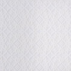 white wallpaper with an intricate design on the back and bottom part of it's surface