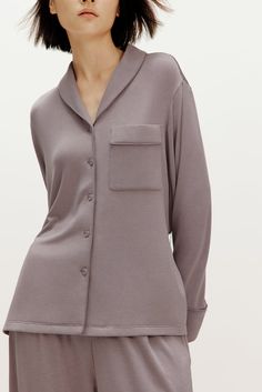 Made from a luxuriously soft TENCEL™ blend, the Classic Cozy Belted Pajama Shirt is softer-than-soft, drapes beautifully, and is exactly the breathable and extra cozy loungewear you’ll want to live in this fall and winter.An added belt makes this classic style more versatile than ever; wear it as an everyday pajama top or alone as a short robe. Details Materials & Care Shipping & Returns • Generously sized for relaxed luxury; classic button-down style with removable belt.• Made from sustainable, Cozy Loungewear, Pajama Shirt, Pajama Top, Fall And Winter, Classic Style, Cashmere, Pajamas, Lounge Wear, Long Sleeve Blouse