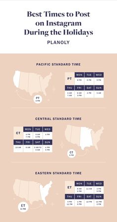 the best times to post on instagram during the holidays planolaly info graphic