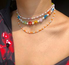 freshwater mini pearls with lampwork glass beads colorful layers necklace,baby pearl choker, orange pink,cottagecore,fairycore style. available for any color and size,opens for customs. Cheap Summer Pearl Necklace With Colorful Beads, Colorful Pearl Necklace, Cute Multicolor Beaded Necklace, Colorful Glass Bead Necklaces, Pearl Necklace Colorful, Colorful Beads Pearl Necklace, Cute Colorful Beaded Necklace, Colorful Necklace, Colorful Beaded Necklace Aesthetic