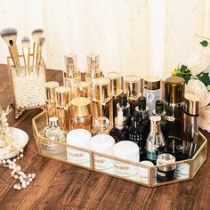 Susie Glass Vanity Tray & Reviews | Joss & Main Bandeja Perfume, Bathroom Vanity Decor, 20 Makeup, Bathroom Vanities Without Tops, Makeup Organization Vanity, Vanity Organization, Glass Vanity