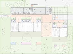 the floor plan for an office building with multiple floors and various areas to be seen