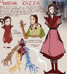 an image of avatar kazea and other characters with their names in arabic or english