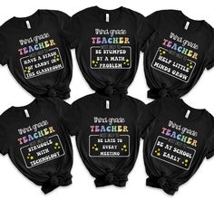 six t - shirts with the words world's greatest teacher on them