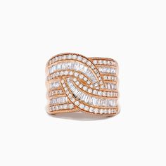 Effy 14K Rose Gold Diamond Crossover Ring