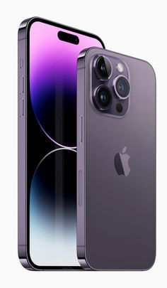 the new iphone 11 pro is shown in purple and black, with two cameras on each side