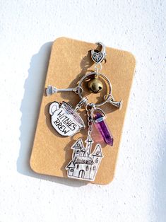 a keychain that has some charms on it