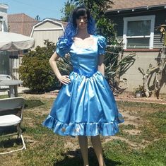 Princess Isabella, 4 Princess, Transgender Outfits, Dresses Princess, Gothic Beauty, Disney Movie, Handmade Dresses, Disney Princesses, Blue Satin