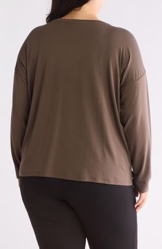 This long-sleeve top in an easy, relaxed fit is an excellent addition to your chill-time wardrobe. 23 1/2" length Crewneck Long sleeves 92% Tencel® lyocell, 8% spandex Tencel lyocell is a more-sustainably produced fiber made with closed-loop processing Machine wash, line dry Imported Effortless Long Sleeve Tops For Fall, Effortless Tops With Shirttail Hem For Fall, Effortless Fall Tops With Shirttail Hem, Versatile Oversized Long Sleeve Tops, Effortless Relaxed Fit Long Sleeve Top, Effortless Long Sleeve Top With Relaxed Fit, Effortless Long Sleeve Relaxed Fit Top, Chill Time, Box Top