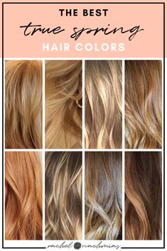 Best Hair Color For True Spring, Hoc Spring Hair Color, Color Analysis True Spring, Spring Color Palette Hair Colors, Best Hair Colors For Spring Skin Tone, House Of Colour Spring Hair, Spring Color Analysis Hair, True Spring Color Combinations, Hoc Spring Hair