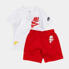 Take the guesswork out of getting your little on ready with the Nike Futura Short Set. Pair together or mix and match, this tiny set is the perfect option for little ones on the go. Casual Red Cotton Sets, Nike Casual Cotton Sets, Casual Nike Cotton Sets, Casual Cotton Nike Sets, Casual White Cotton Sets, White Cotton Casual Sets, Playful Sports Cotton Sets, Red Sports Sets For Spring, Sporty Cotton School Sets