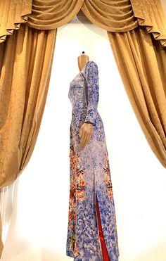 Brand New High Quality Vietnamese Ao Dai. Free Priority Shipping (1-3 days) to arrive via USPS. Size Bust/ChestWaist S31.9in/81cm26.8in/68cm M33.1in/84cm29.1in/74cm L35.0in/89cm29.9in/76cm 3XL 35.8in/91cm30.7in/78cm Please provide Bust, Waist, and Hip measurements when placing your order so we can ensure the best fit for you. WE PROVIDE FREE ALTERATIONS TO YOUR PROVIDED BUST AND WAIST MEASUREMENTS FOR THE WOMEN AO DAI AND CHEST AND SHOULDERS MEASUREMENTS FOR THE MEN AO DAI. Please note: Almost a Full-length Spring Dresses With Side Slits, Full Length Dresses With Side Slits For Spring, Fitted Full Length Maxi Dress For Daywear, Fitted Long Sets For Summer, Fitted Full-length Maxi Dress For Daywear, Blue Maxi Length Spring Sets, Fitted Full Length Floral Print Dress, Fitted Floral Print Maxi Length Sets, Full Length Fitted Floral Print Dresses