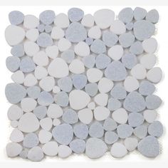 white and grey pebbles on a white background