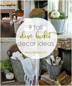 some baskets filled with white pumpkins and other things to decorate in the living room