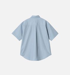 The Women's S/S Jaxon Shirt is constructed from lightweight cotton poplin in a loose fit. The item has also been garment-washed for a softer feel. Embroidered branding appears on the left chest. Relaxed Fit Poplin Button-up Top, Summer Poplin Shirt With Relaxed Fit, Summer Poplin Shirt In Relaxed Fit, Summer Relaxed Fit Poplin Shirt, Oversized Casual Poplin Shirt, Casual Oversized Poplin Shirt, Relaxed Fit Short Sleeve Poplin Shirt, Blue Poplin Casual Shirt, Casual Blue Poplin Shirt